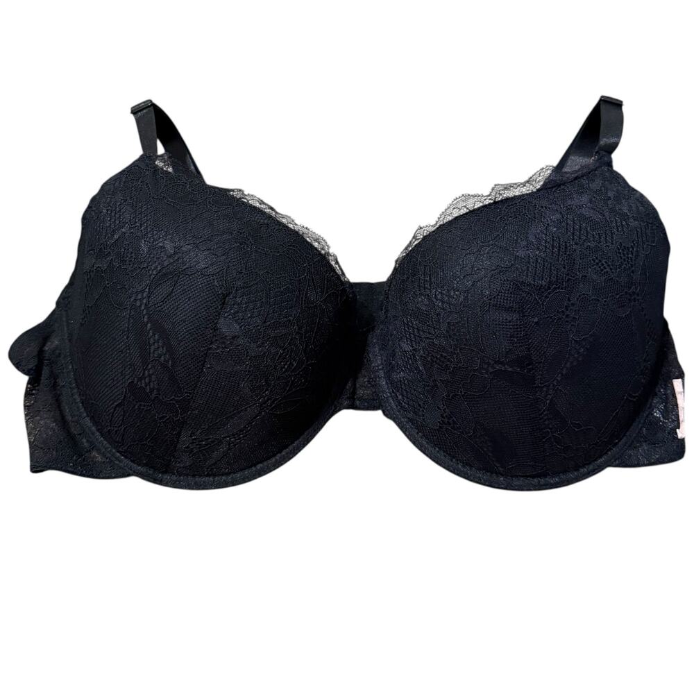 Juicy Couture Black Lace‎ Wired Full Coverage Bra Style 7592-16 Size 42D